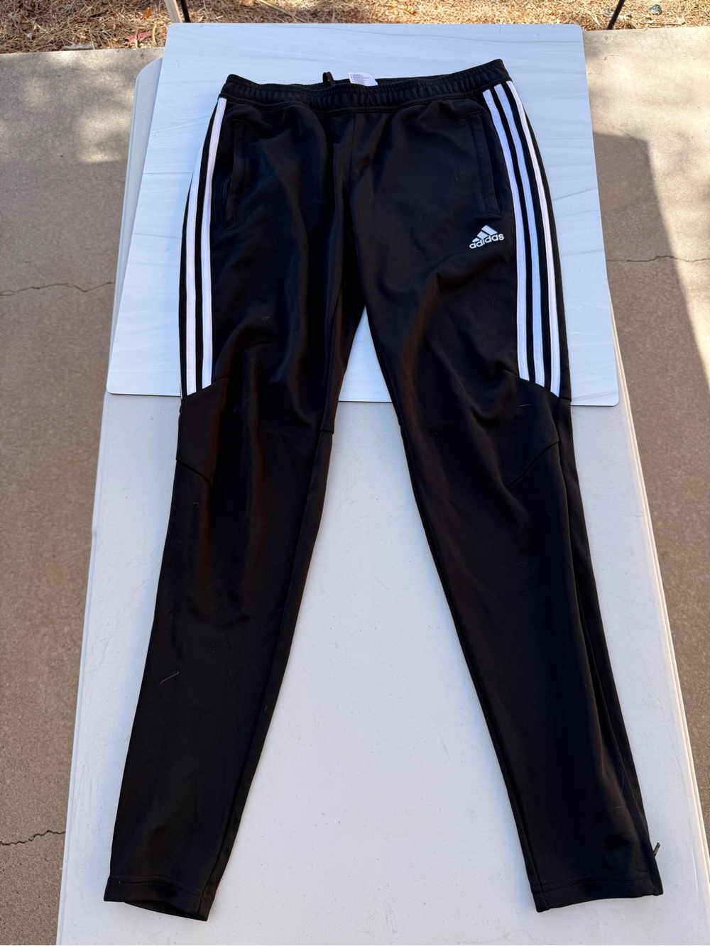 adidas Black Jogger Pants with White Side Stripes